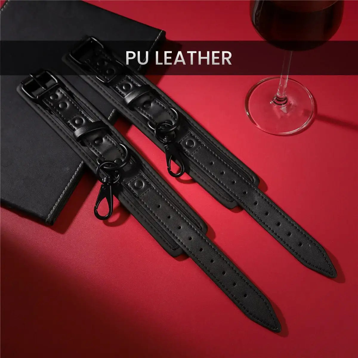 Dominate Me – PU Leather Cuffs - Frisky Business Adult Sex Toys Shop