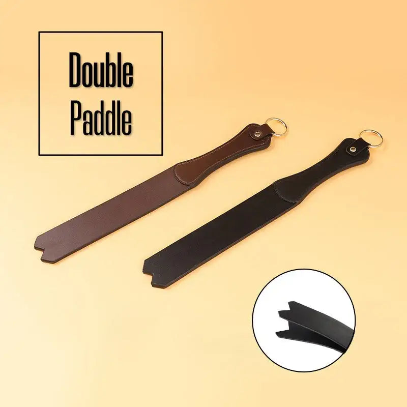Dual Paddle - Leather Slapper - Frisky Business Adult Sex Toys Shop