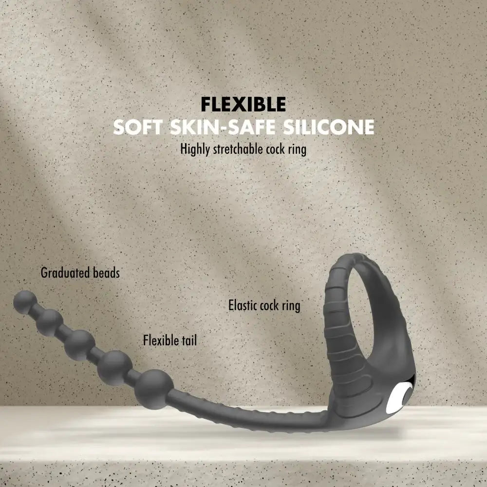 DuoVibe - Vibrating Cock Ring + Anal Beads - Frisky Business Adult Sex Toys Shop