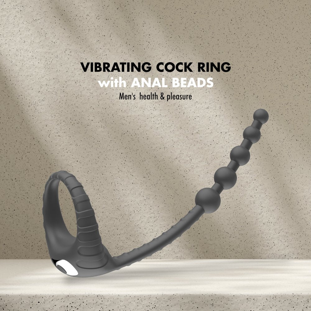 DuoVibe - Vibrating Cock Ring + Anal Beads - FRISKY BUSINESS SG