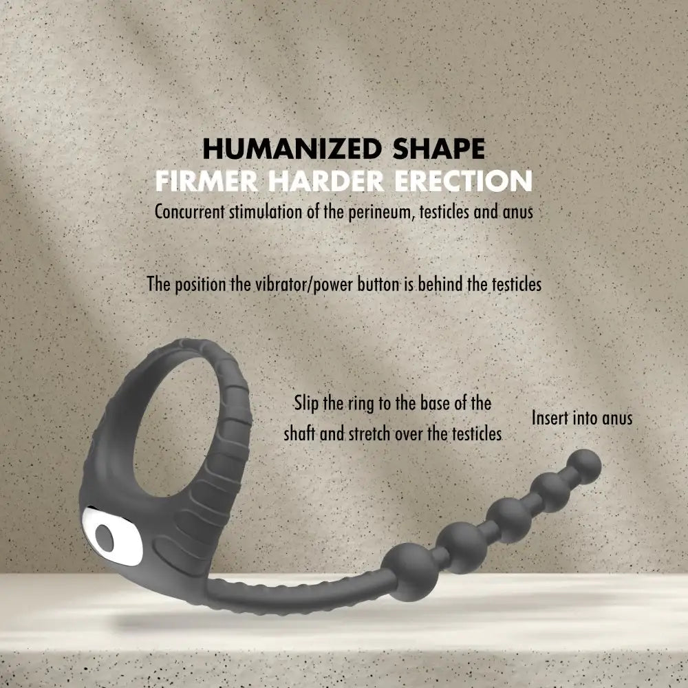 DuoVibe - Vibrating Cock Ring + Anal Beads - Frisky Business Adult Sex Toys Shop