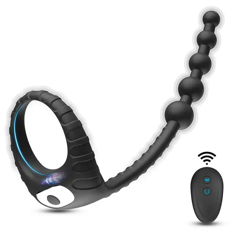 DuoVibe - Vibrating Cock Ring + Anal Beads - Frisky Business Adult Sex Toys Shop