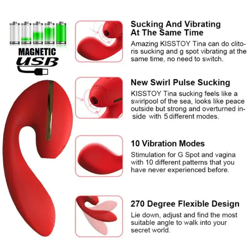 KISSTOY Tina Vibrator Multiple Speed Settings Quiet Performance Smooth Operation Singapore