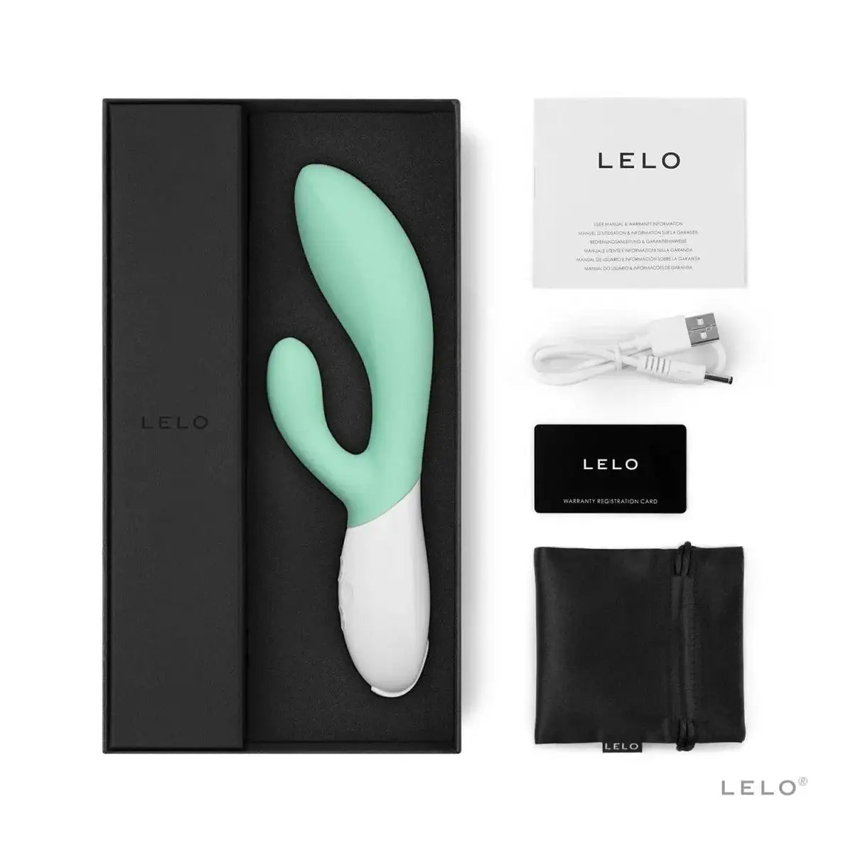 LELO Ina 3 Rabbit Vibrator Seaweed stylish ergonomic design dual stimulation soft silicone material modern premium personal massager Singapore