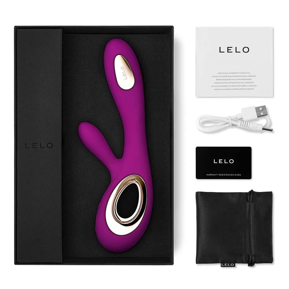 LELO Soraya Wave™ dual action massager smooth silicone premium material comfortable fit come-hither tip deep rose Singapore