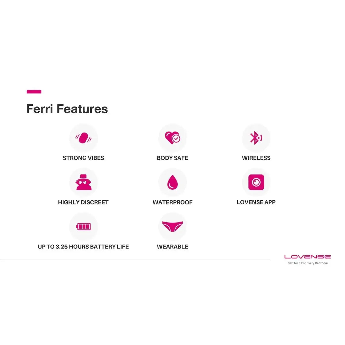 Lovense Ferri rechargeable wearable vibrator USB charging long battery life Singapore