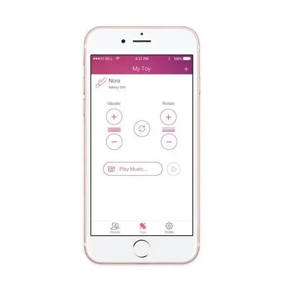 Lovense Nora app interface remote control rotation and vibration patterns Bluetooth connection Singapore