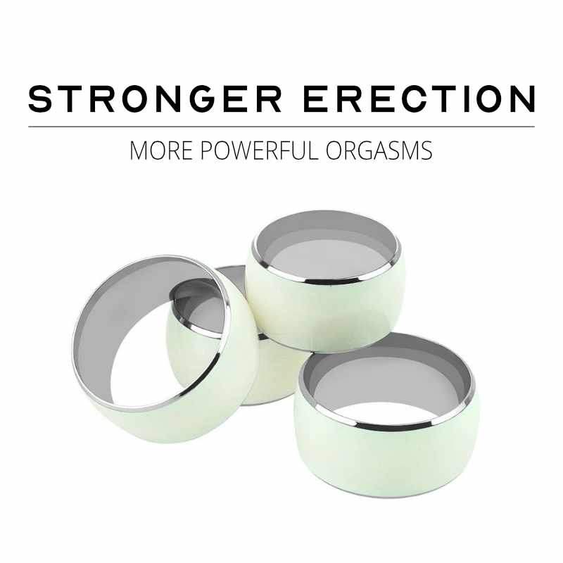 Luminous Stainless Steel Cock Ring - Frisky Business Adult Sex Toys Shop