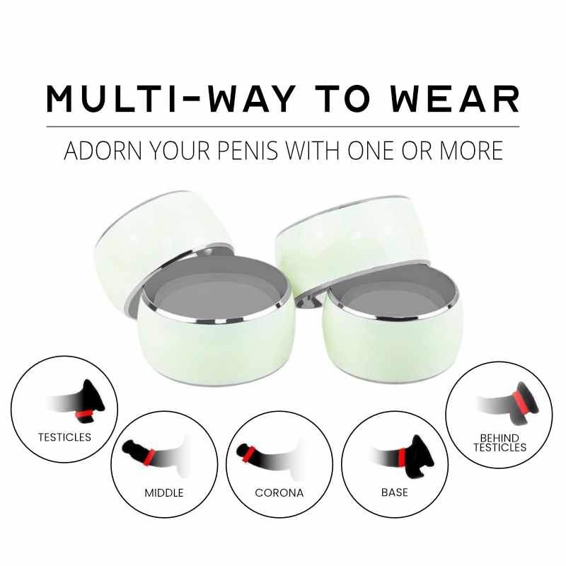 Luminous Stainless Steel Cock Ring - Frisky Business Adult Sex Toys Shop