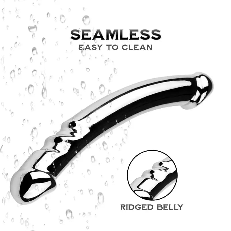 Oscar and Dildo - Stainless Steel Stroker - Frisky Business Adult Sex Toys Shop