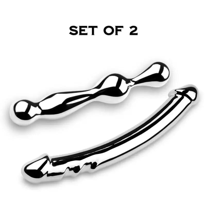 Oscar and Dildo - Stainless Steel Stroker - Frisky Business Adult Sex Toys Shop