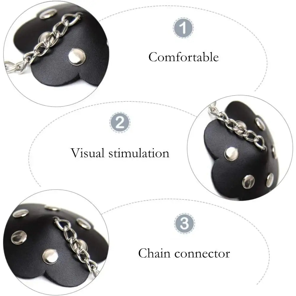 Peek-a-Boo – Nipple Pasties Sticker with Chain - Frisky Business Adult Sex Toys Shop
