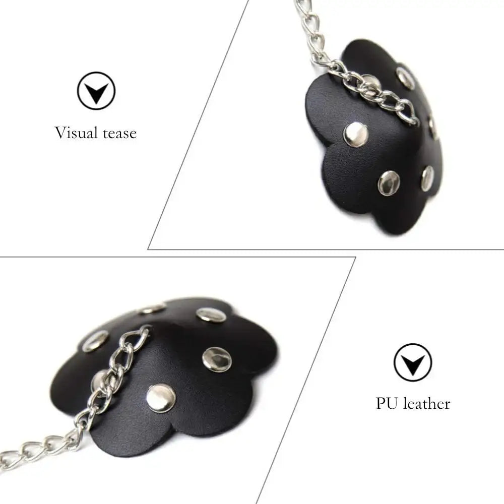 Peek-a-Boo – Nipple Pasties Sticker with Chain - Frisky Business Adult Sex Toys Shop