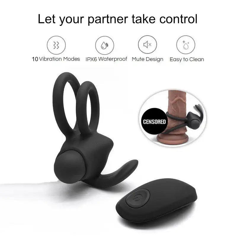 Playful Tongue - Vibrating Double Penis Ring - Frisky Business Adult Sex Toys Shop