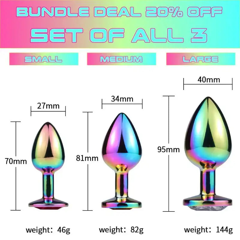 Rainbow Anal Plug - Frisky Business Adult Sex Toys Shop