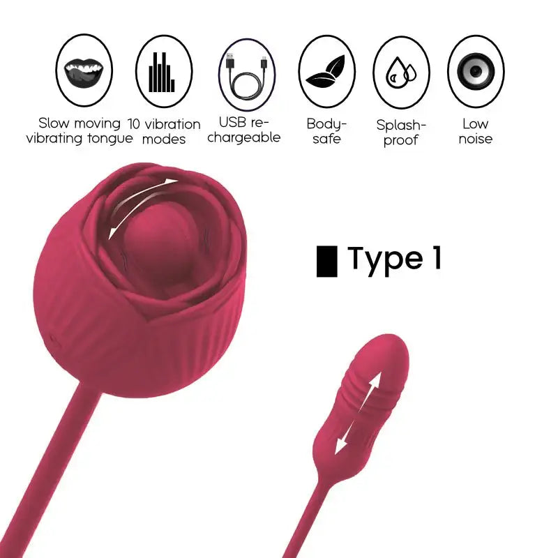 Rose - 2 in 1 Clitoris Stimulator - Frisky Business Adult Sex Toys Shop