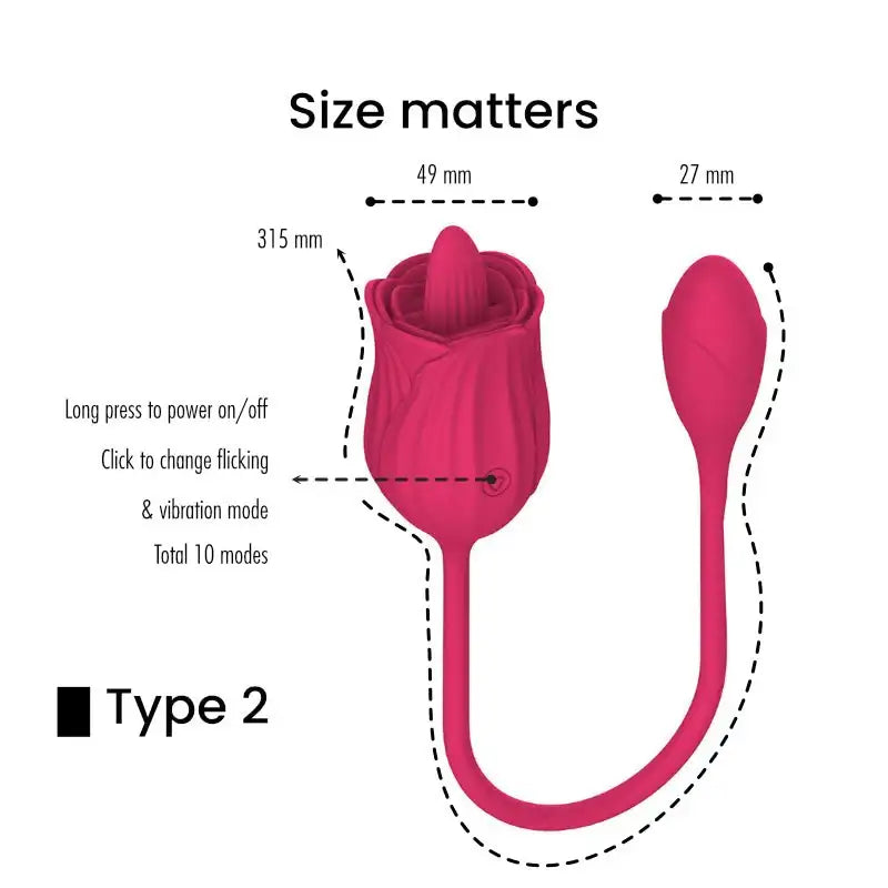 Rose - 2 in 1 Clitoris Stimulator - Frisky Business Adult Sex Toys Shop
