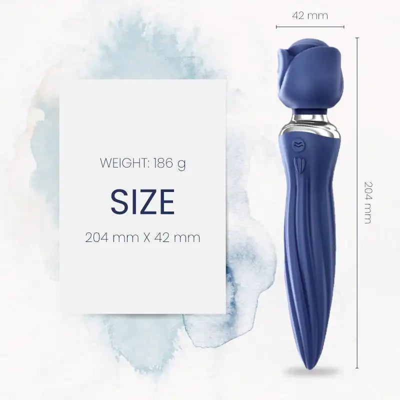 Rose Whisper - Powerful Dual-Ended Vibrator Wand, Female Adult Sex Toy - Frisky Business Adult Sex Toys Shop