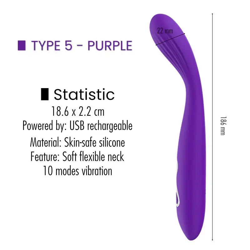 Single Vibrator - Soft Flexible Neck - Frisky Business Adult Sex Toys Shop