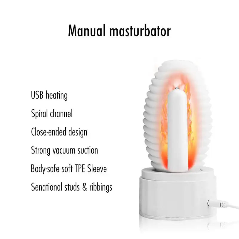 Snow White - Manual Stroker with USB Heating Stand - Frisky Business Adult Sex Toys Shop