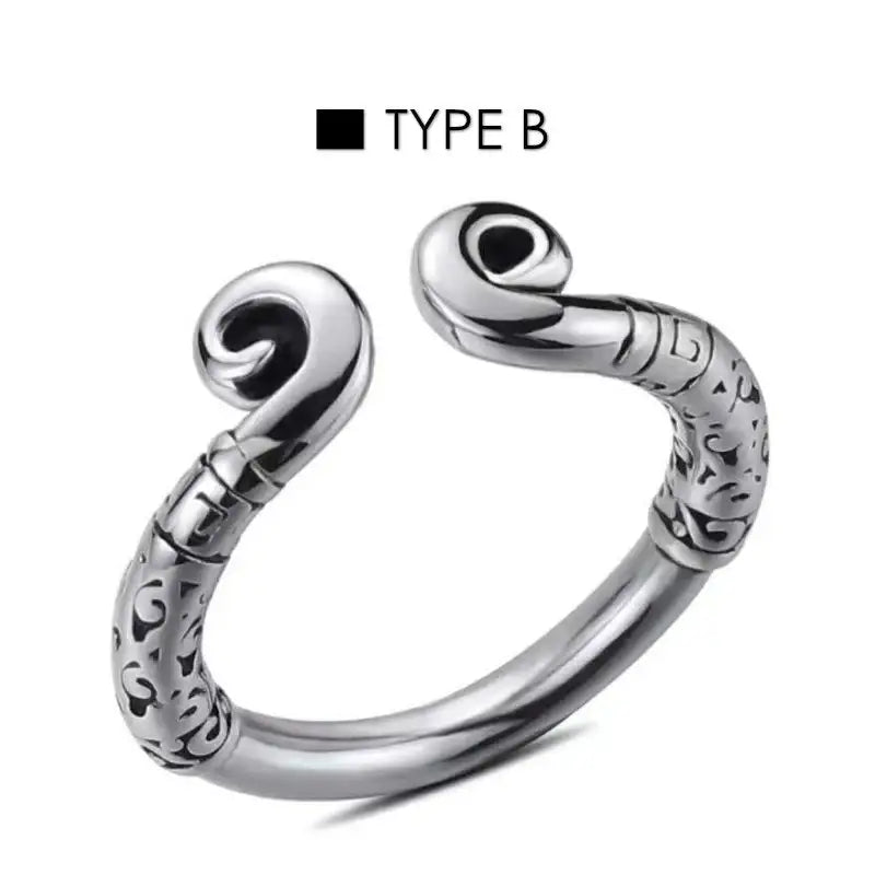 Stainless Steel Beaded C-Shaped Penis Ring - Frisky Business Adult Sex Toys Shop