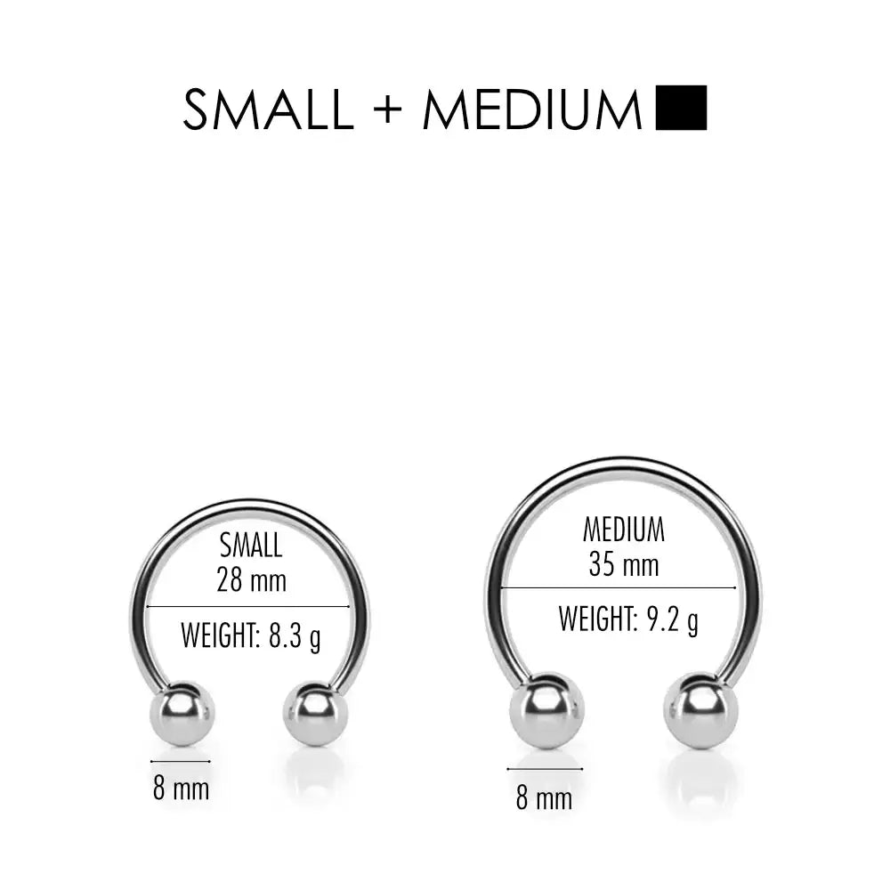 Stainless Steel Beaded C-Shaped Penis Ring - Frisky Business Adult Sex Toys Shop