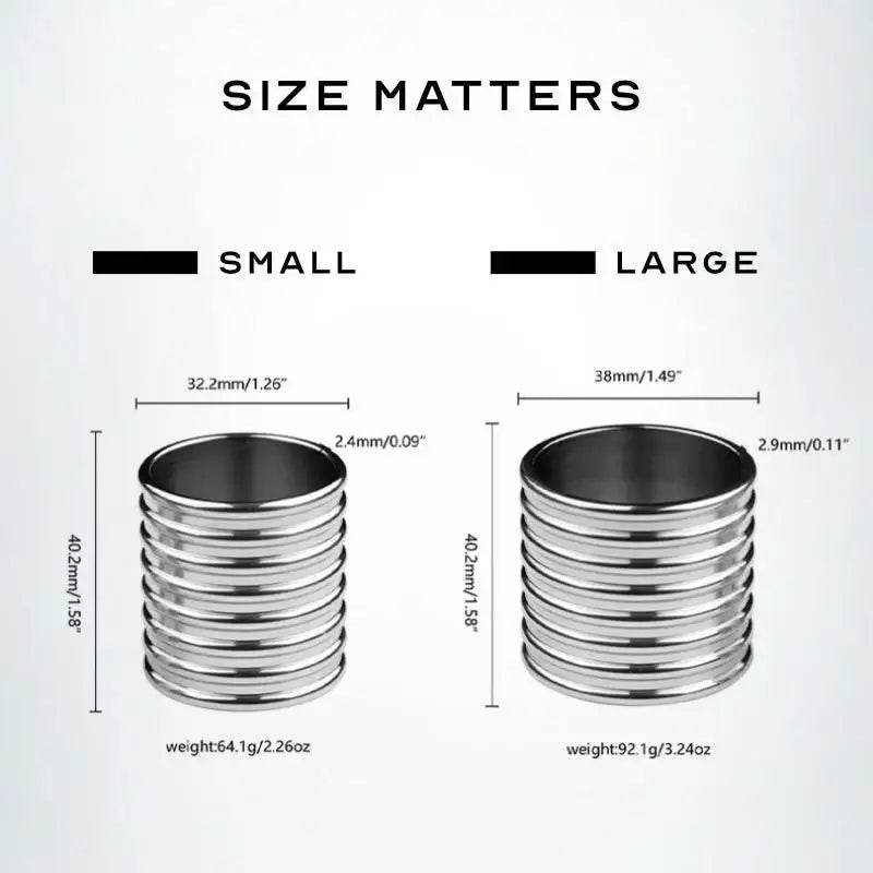 Stainless Steel Cylinder Penis Ring - Frisky Business Adult Sex Toys Shop