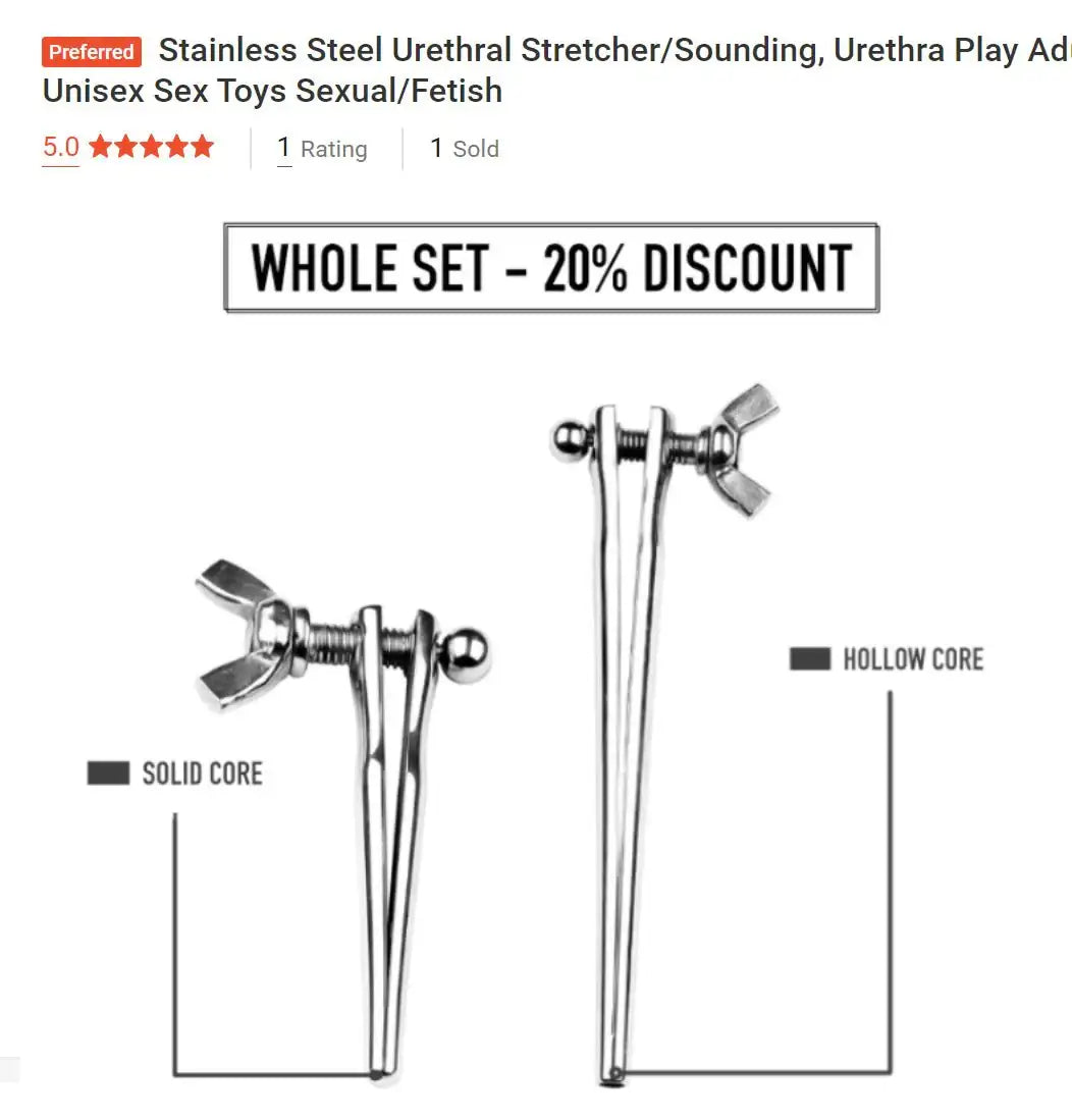 Stainless Steel Urethra Stretcher/Sounding - Frisky Business Adult Sex Toys Shop