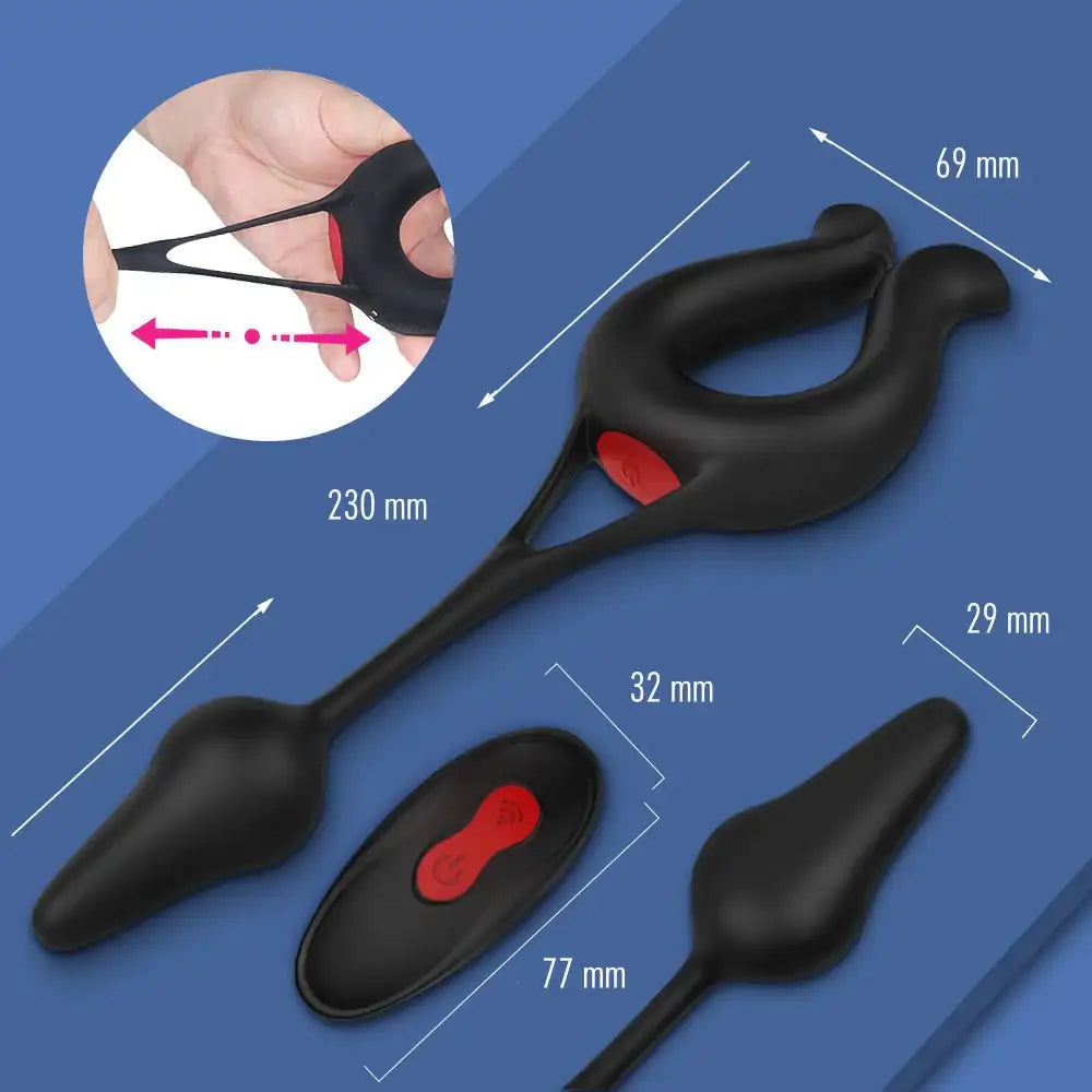 Teasing - Vibrating Penis Ring & Plug - Frisky Business Adult Sex Toys Shop