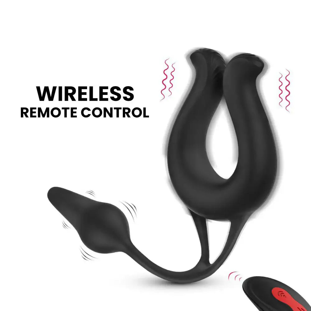 Teasing - Vibrating Penis Ring & Plug - Frisky Business Adult Sex Toys Shop