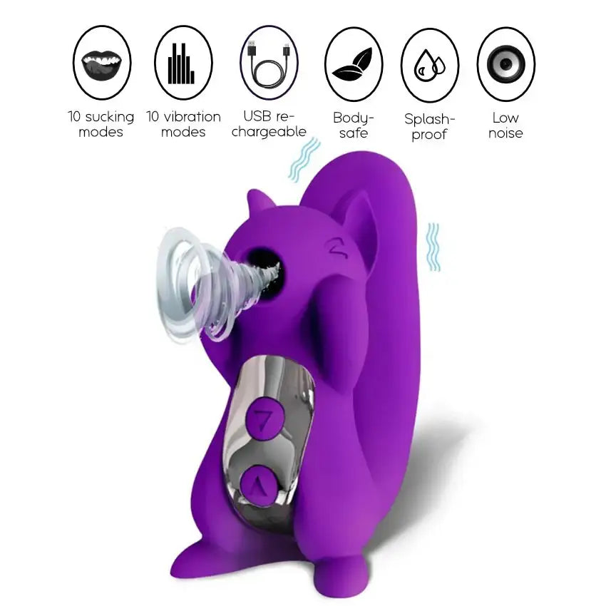 The Squirrel - 2 in 1 Clitoris Sucking Vibrator - Frisky Business Adult Sex Toys Shop