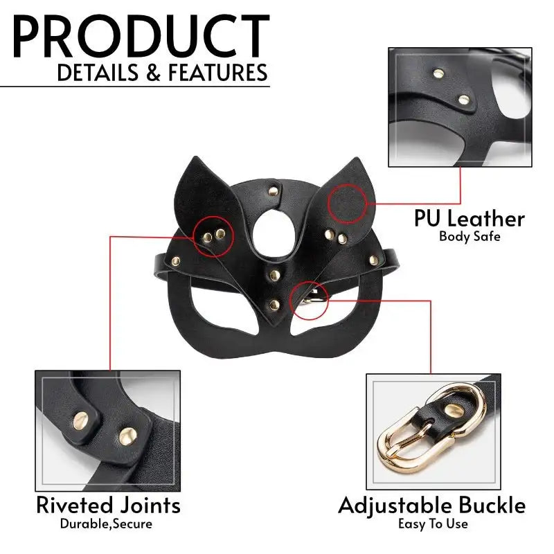 Vixen - Leather Mask - Frisky Business Adult Sex Toys Shop
