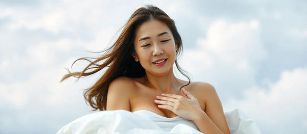 A lady Exploring Female Masturbation on a bed in cloud nine - Frisky Business SG