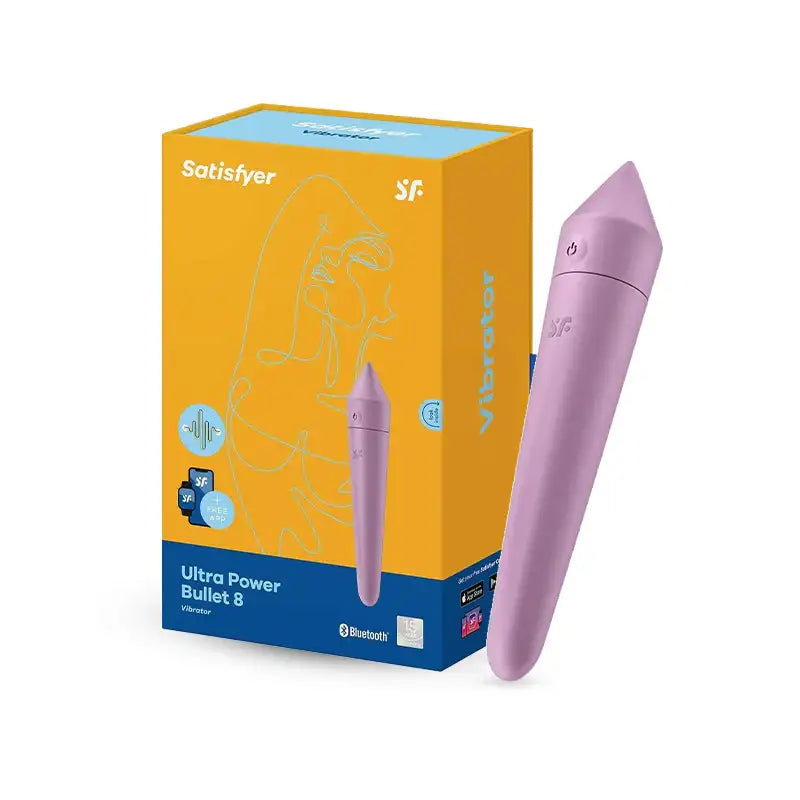 Satisfyer Ultra Power Bullet 8 Connect App Lilac Compact Design Soft Silicone Personal Massager Rechargeable Adult Toy Singapore