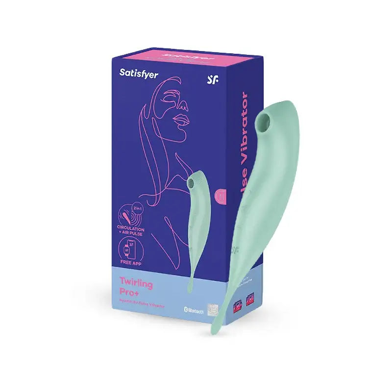 Satisfyer Twirling Pro+ Connect App Mint Compact Design Soft Silicone Personal Massager Rechargeable Adult Toy Singapore