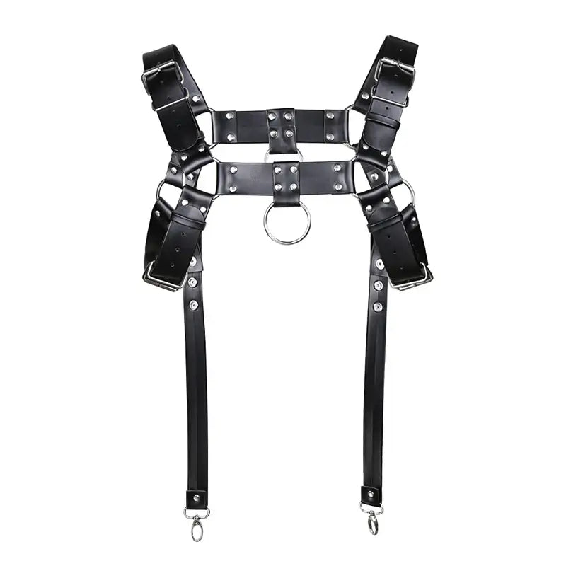 Silence & Spice Suit - Seductive SM PU Outfit with Black Straps - Frisky Business Adult Sex Toys Shop