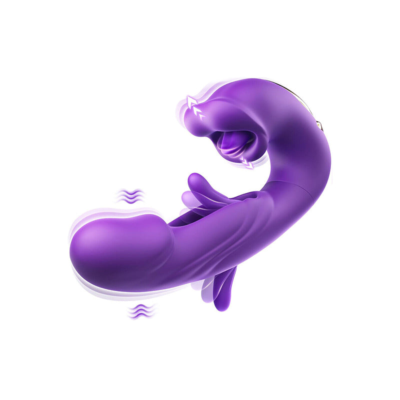 Unique Touch - Flapping Wearable Vibrator With Licking