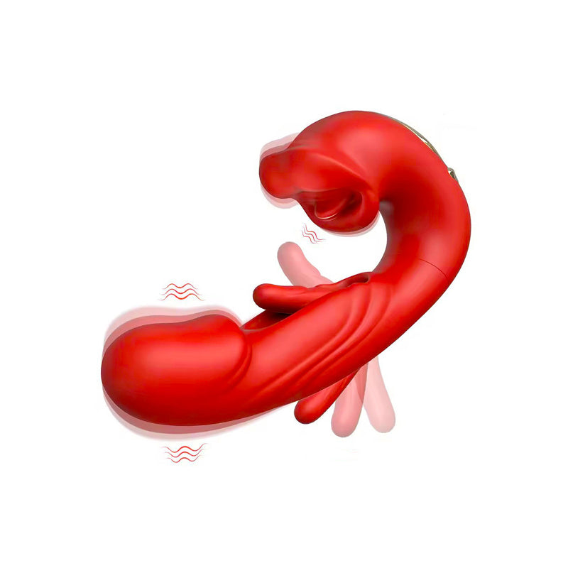 Unique Touch - Flapping Wearable Vibrator With Licking