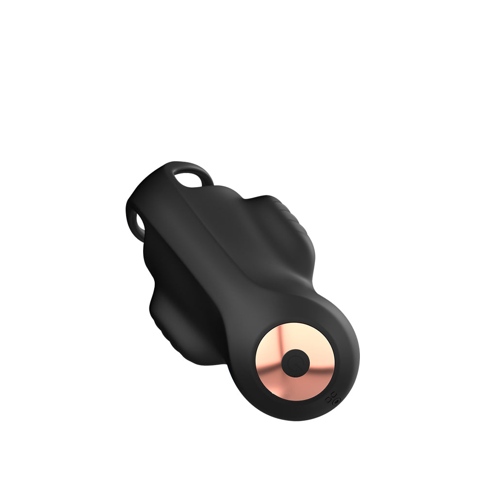 Astral Drive black penis endurance trainer with 360º coverage and sleek design.
