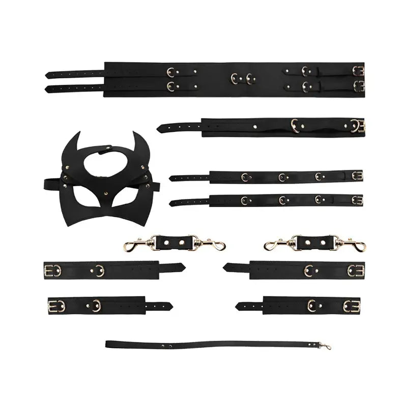 Black Warrior - 7 Pcs BDSM Kit - Frisky Business Adult Sex Toys Shop