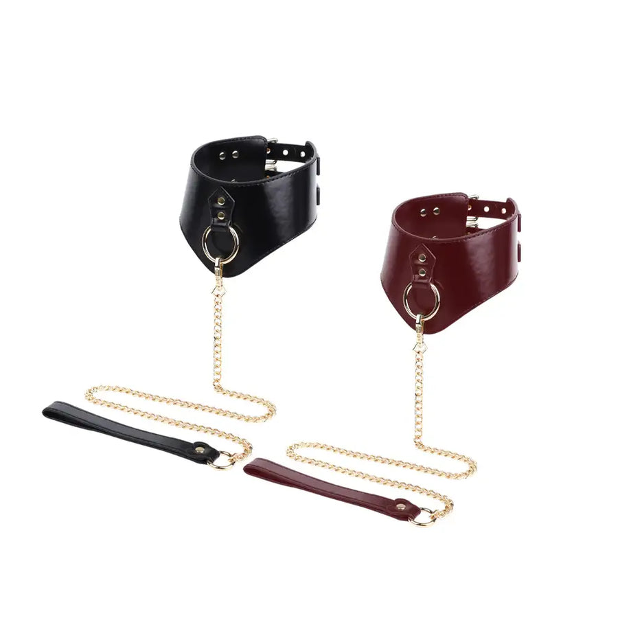 Bonded Embrace – BDSM Widen Collar & Leash - Frisky Business Adult Sex Toys Shop