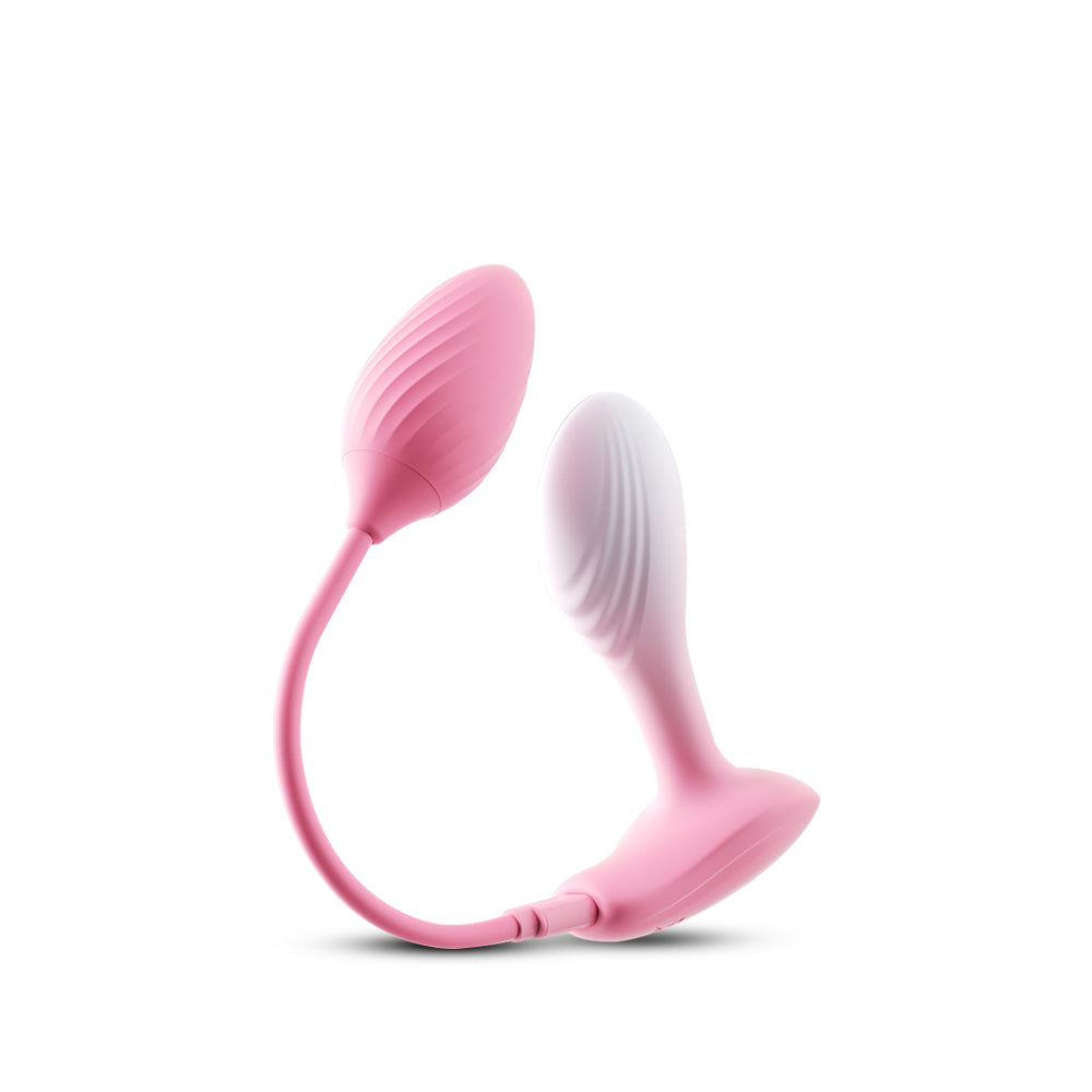 Pink Cotton Elf wearable anal plug with connected egg vibrator.