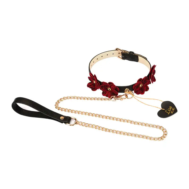 Crimson Collar - Genuine Leather Neck Collar - Frisky Business Adult Sex Toys Shop