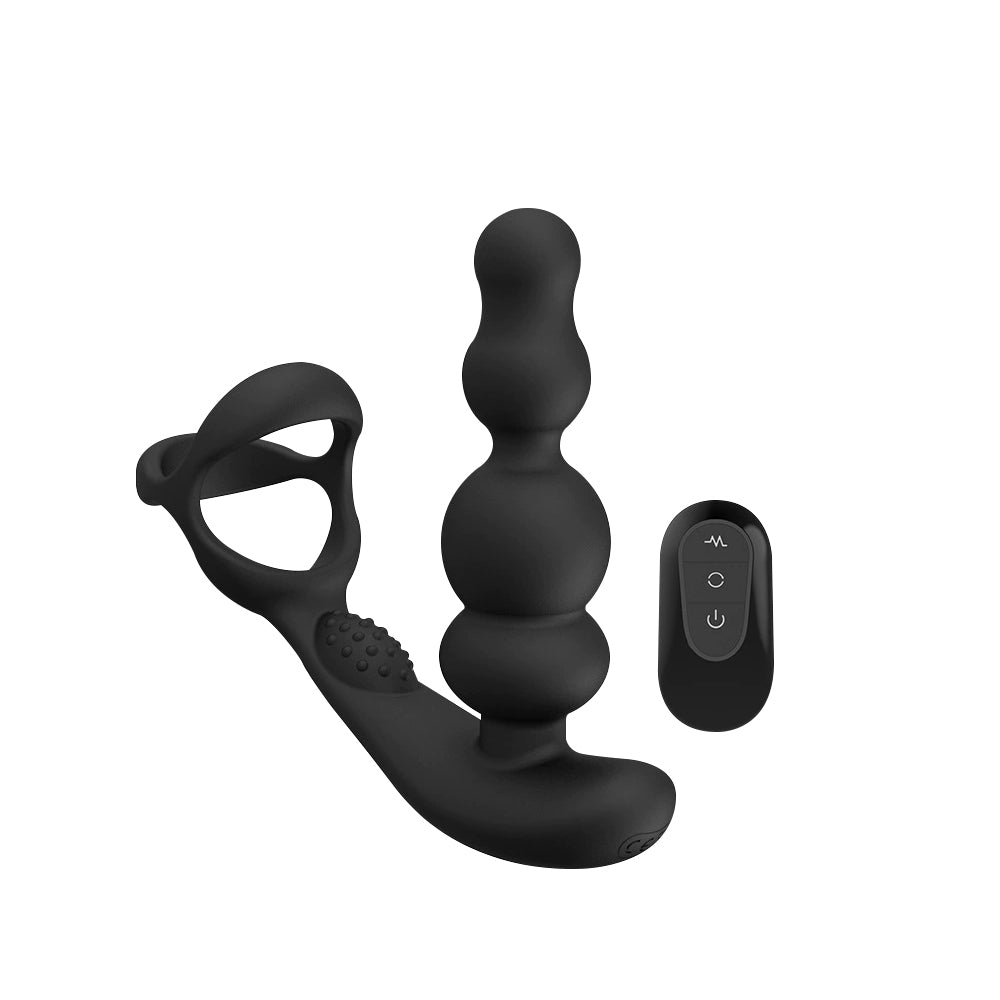 Elysian Edge - Remote Control Vibrating Prostate Massager with Cock Ring, Adult Male Rechargeable Sex Toys