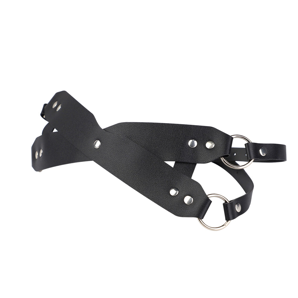 Lustful Darkness – BDSM PU Leather Cross Blindfold Mask