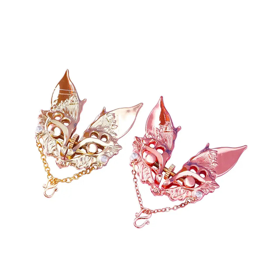 Mystic Fox – Female Foxy Adjustable Nipple Clamps With Feather - Frisky Business Adult Sex Toys Shop