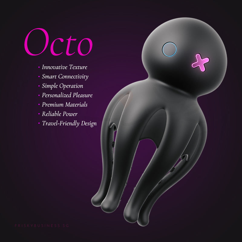 Octa glans massager highlighting app control, rechargeable design, and multiple vibration modes