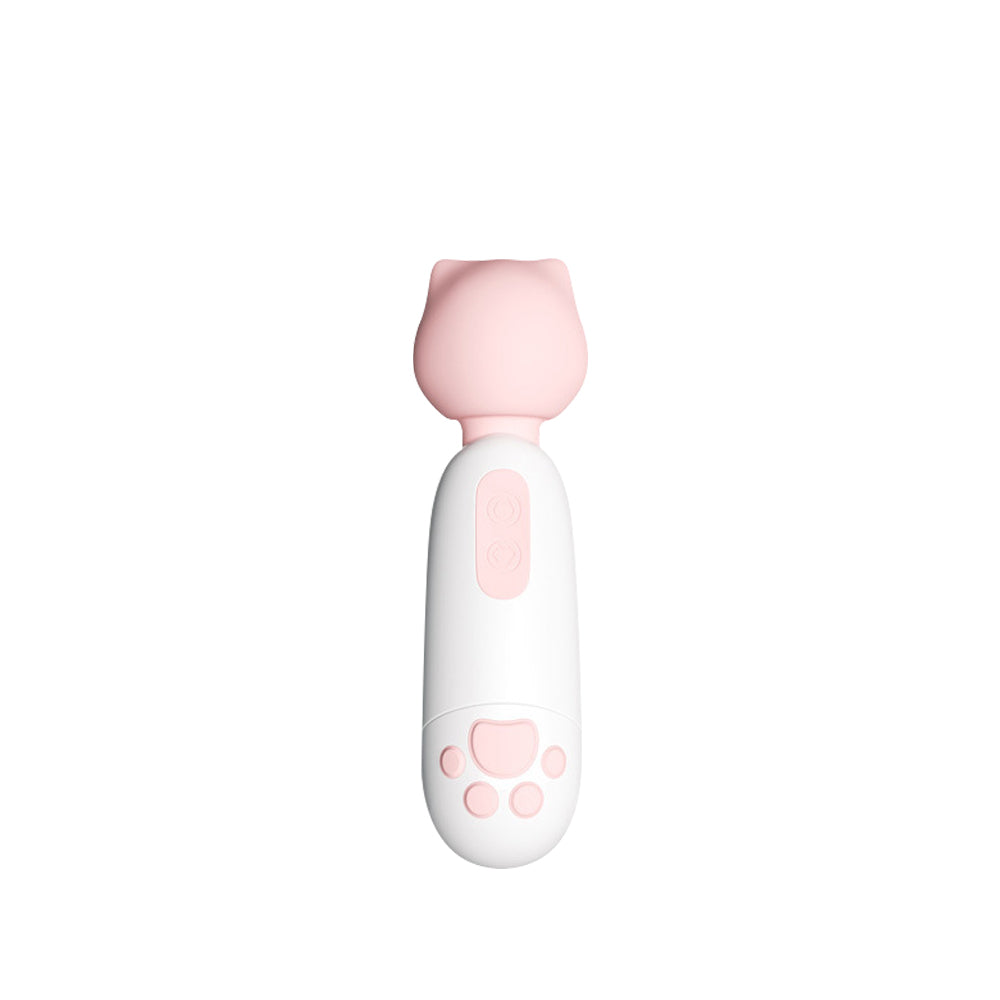 Pink and white dual-ended Sakura Purr wand displayed on a plain white background.