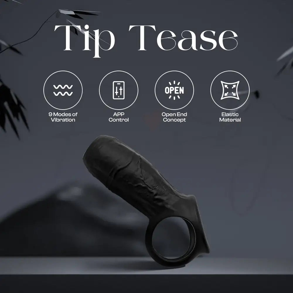 Tip Tease - APP Control Vibrating Penis Sleeve - Frisky Business Adult Sex Toys Shop
