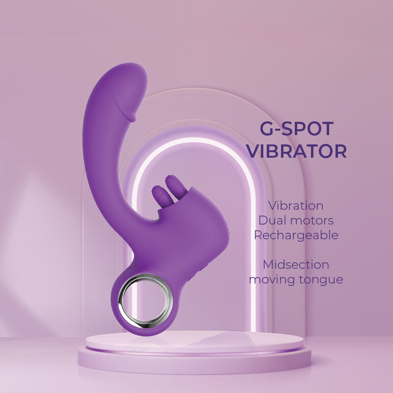 Daring Duo Delight - G-spot Vibrator with Midsection Moving Tongue